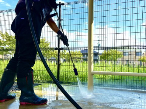 共用部分の高圧洗浄もしています！